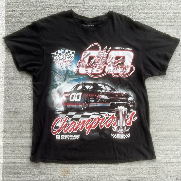 NASCAR Inspired Graphic Racing Tee Shirt Dale Earnhardt Championship Reckless L - Picture 1 of 5